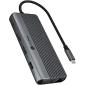 Icy Box 12-in-1 DockingStation mit dreifacher Videoausgabe, Kabelgebunden, USB 3.2 Gen 1 (3.1 Gen 1) Type-C, 100 W, 3,5 mm, 10,100,1000 Mbit/s, Anthrazit