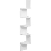 Songmics Eckregal 1-tlg., Wandregal, Bücherregal mit 5 Ablagen, Höhe 126cm