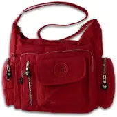 Jennifer Jones Bag Street Nylon Tasche Damenhandtasche rot 30x15x22 OTJ204R