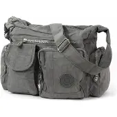 Jennifer Jones Bag Street Damenhandtasche Tasche Nylon grau 30x12x22 OTJ205K