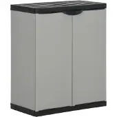 vidaXL Mülltonnenbox Grau und Schwarz 68x40x85 cm PP