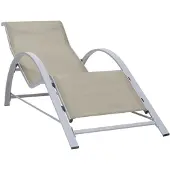 vidaXL Sonnenliege Textilene und Aluminium Creme