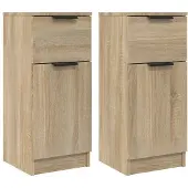 vidaXL Sideboards 2 Stk. Sonoma-Eiche 30x30x70 cm Holzwerkstoff