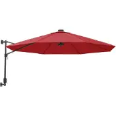 vidaXL Wand-Sonnenschirm Knallrot 290 cm