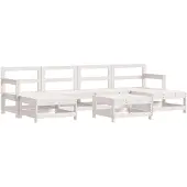 vidaXL 7-tlg. Garten-Lounge-Set Weiß Massivholz Kiefer