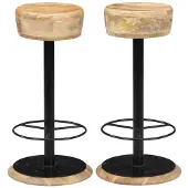 vidaXL Barstühle 2 Stk. Massivholz Mango