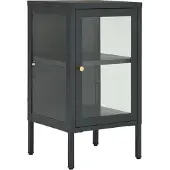 vidaXL Sideboard aus Stahl und Glas 38 x 70 x 35 cm Anthrazit