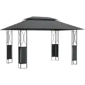 vidaXL Pavillon mit Dach Anthrazit 400x300x270 cm Stahl