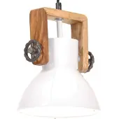 vidaXL Hängelampe Industriestil 25 W Weiß Rund 19 cm E27