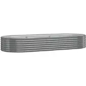 vidaXL Hochbeet Verzinkter Stahl 249x100x36 cm Grau