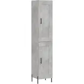 vidaXL Highboard Betongrau 34,5x34x180 cm Holzwerkstoff
