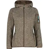 CMP Dicke gestreifte Kapuzenfleecejacke Damen Knit-Tech