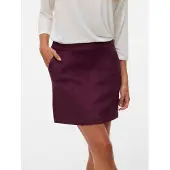 Vero Moda Lederimitatrock "VMDONNADINA FAUXSUEDE SHORT SKIRT", Damen, Gr. L (40), rot (winetasting), Web, Obermaterial: 90% Polyester, 10% Elasthan, unifarben, kurz, Röcke Lederimitatrock, Materialmix