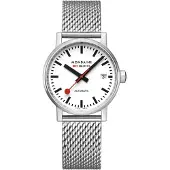 Mondaine MSE.35610.SM Uni-Armbanduhr, Edelstahl-Gehäuse, Metall-Armband