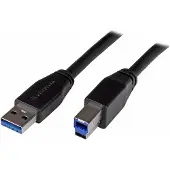 StarTech.com .com Aktives USB 3.0 (5Gbps) USB-A auf USB-B Kabel - 5m, 5 m, USB A, USB B, USB 3.2 Gen 1 (3.1 Gen 1), Stecker/Stecker, Schwarz