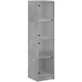 DKD Home Decor Highboard mit Glastüren Betongrau 35x37x142 cm