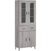 vidaXL Highboard Grau Sonoma 69,5x34x180 cm Holzwerkstoff