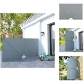vidaXL Faltbarer Terrassen-Seitenfächer Grau 300×150 cm - Sonnenschirme & Sonnenschutze