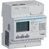 Hager ECA302C Energiezähler 3phasig für Wandlerverhältnis 1A oder 5A, 4M, AGARDIO, MID
