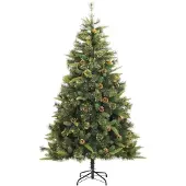 Syfax Künstlicher Weihnachtsbaum Klappbar mit Zapfen 210 cm