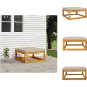 vidaXL Gartenhocker mit Kissen Taupe Massivholz Akazie - Gartensofaelemente