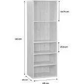Sweeek - Kleiderschrankmodul mit 5 Regalen, Laminatplatten - Nussbaumfarben