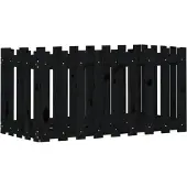 vidaXL Hochbeet Latten-Design Schwarz 100x50x50 cm Massivholz Kiefer