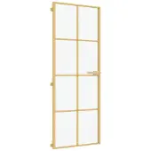 vidaXL Innentür Schlank Golden 76x201,5 cm Hartglas und Aluminium