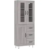 vidaXL Highboard Grau Sonoma 69,5x34x180 cm Holzwerkstoff