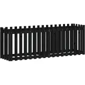 vidaXL Hochbeet Latten-Design Schwarz 200x50x70 cm Massivholz Kiefer