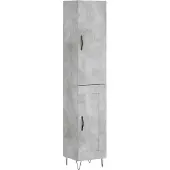 vidaXL Highboard Betongrau 34,5x34x180 cm Holzwerkstoff