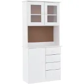 vidaXL Highboard ALTA Weiß 77x35x165 cm Massivholz Kiefer