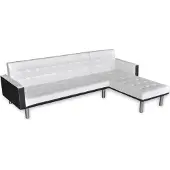vidaXL Schlafsofa "Aach" aus Kunstleder in Weiß. Abmessungen (B/H/T) 218x69x155 cm