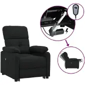 vidaXL Relaxsessel Elektrisch Schwarz Stoff