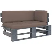 vidaXL Outdoor-Ecksofa Paletten Kiefernholz Imprägniert Grau