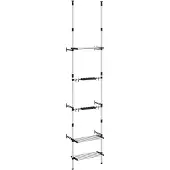 vidaXL Teleskop-Gartenregal mit 3 Ablagen Silber Aluminium