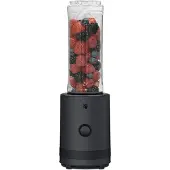WMF Küchenminis Smoothie-to-go Mini-Standmixer mit zwei Mix-/Trinkbehältern, 0,6 L, Hochleistungsmixer, 300 W, mattes Edelstahlgehäuse, schwarz