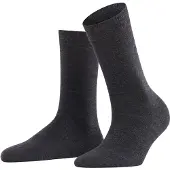 Falke Socken "Softmerino", Damen, Gr. 37-38, grau (anthra.mel), Materialmix, unifarben, Socken Socken, feines Maschenbild, für Alltag und Business, atmungsaktiv
