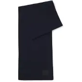 HUGO Schal "Zevon", Herren, navy 410, Strick, Baumwolle, unifarben, Modetücher Schal, mit Logo-Aufnäher, unifarben