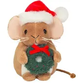 Teddy HERMANN® Teddy Hermann Weihnachtsmaus mit Kranz, 11 cm