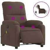 vidaXL Massagesessel Elektrisch Braun Mikrofasergewebe