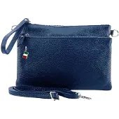 Florence Leder Tasche Umhängetasche Handgelenktasche blau OTF816B
