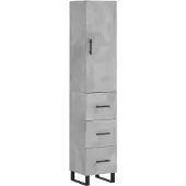 vidaXL Highboard Betongrau 34,5x34x180 cm Holzwerkstoff