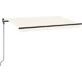 vidaXL Markise Manuell Einziehbar mit LED 450x300 cm Creme