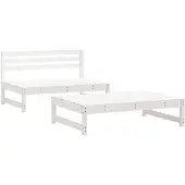 vidaXL 2-tlg. Garten-Lounge-Set Weiß Massivholz Kiefer