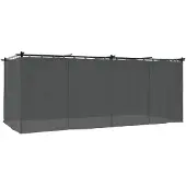 vidaXL Pavillon mit Vorhängen Anthrazit 6x3 m Stahl