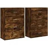 vidaXL Sideboards 2 Stk. Räuchereiche 60x31x84 cm Holzwerkstoff