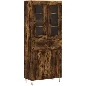 vidaXL Highboard Räuchereiche 69,5x34x180 cm Holzwerkstoff