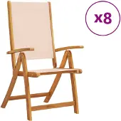 vidaXL Klappstühle, 8-teilig, Massivholz Akazie und Textilene
