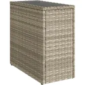 vidaXL Garten-Beistelltisch mit Glasplatte 58x27,5x55 cm Poly Rattan